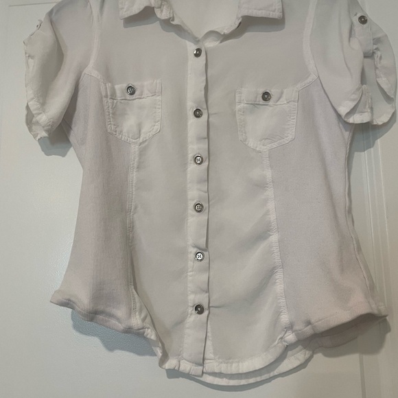 Guess Ivory Button-Down Women's Shirt - Picture 2 of 5